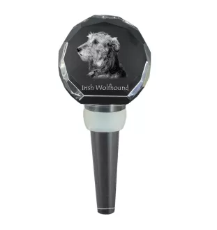 Irish Wolfhound - Crystal bottle stopper, unique wine stopper with photo, personalised gift for sommelier by Art-Dog brand