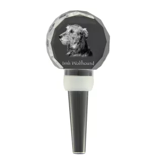 Irischer Wolfshund, Irish Wolfhound - Kristallflaschenverschluss, einzigartiger Weinverschluss mit Foto, personalisiertes Geschenk für Sommelier der Marke Art-Dog