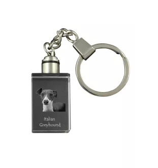 Levrette d'Italie, Petit lévrier italien - Porte-clés en cristal avec photo de chien, porte-clés lumineux, cadeau unique de la marque Art-Dog
