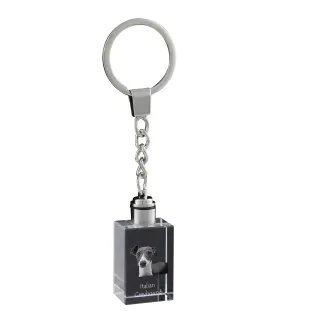 Italian Greyhound, Italian Sighthound - Crystal key ring with dog photo, illuminated key ring, unique gift by Art-Dog brand