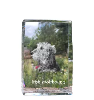 Irish Wolfhound - crystal with a picture of a dog, photo in glass, modern exhibition of Art-Dog brand photo