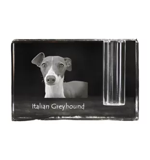 Levrette d'Italie, Petit lévrier italien - Porte-stylos, organiseur en cristal avec photo de chien, décoration de bureau unique par la marque Art-Dog