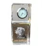 Irish Wolfhound - crystal clock with a photo, a photo of a dog in crystal, personalized desk clock by Art-Dog brand