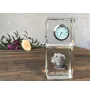 Irish Wolfhound - crystal clock with a photo, a photo of a dog in crystal, personalized desk clock by Art-Dog brand
