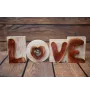 Irish Wolfhound I - wooden LOVE sign, interior decoration with a dog, charming ornament for the shelf by Art-Dog brand