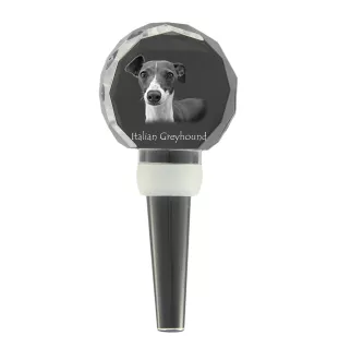 Italienisches Windspiel, Italian Greyhound - Kristallflaschenverschluss, einzigartiger Weinverschluss mit Foto, personalisiertes Geschenk für Sommelier der Marke Art-Dog