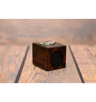 Irish Wolfhound I - wooden candle holder with a dog, a unique souvenir after losing a dog, a handicraft from the Art-Dog brand