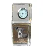 Levrette d'Italie, Petit lévrier italien - montre en cristal avec photo, photo de chien dans un cristal, horloge de bureau personnalisée de la marque Art-Dog