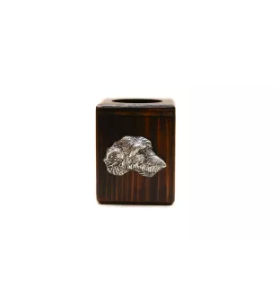 Lévrier irlandais, Irish wolfhound - bougeoir en bois avec un chien, un souvenir unique après la perte d'un chien, une œuvre artisanale de la marque Art-Dog