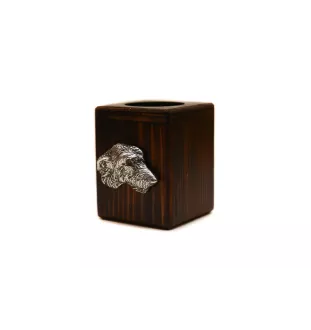 Irish Wolfhound - wooden candle holder with a dog, a unique souvenir after losing a dog, a handicraft from the Art-Dog brand