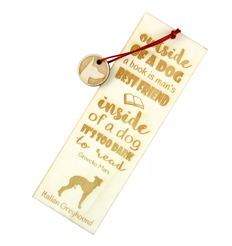 Italienisches Windspiel, Italian Greyhound - Lesezeichen mit Hund, personalisiertes Lesezeichen, Geschenk für Bücherwurm von der Marke Art-Dog