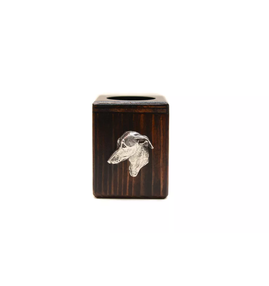 Italienisches Windspiel, Italian Greyhound - Holzkerzenständer mit Hund, einzigartiges Andenken an den Verlust eines Hundes, Handwerkskunst der Marke Art-Dog