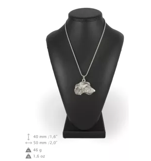 Irischer Wolfshund, Irish Wolfhound - Halskette mit Hund, Hundeanhänger an einer silbernen Kette, einzigartiger Schmuck der Marke Art-Dog