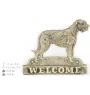 Lévrier irlandais, Irish wolfhound - une plaque de porte avec un chien, une plaque de bienvenue en laiton, une enseigne exceptionnelle avec l'inscription Welcome de la marque Art-Dog