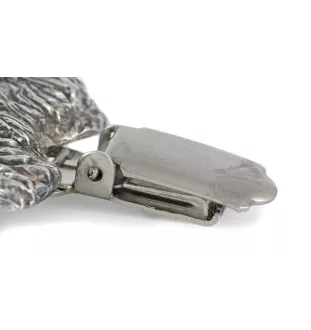 Lévrier irlandais, Irish wolfhound - broche avec pince, support pour numéro de départ, épingle argentée pour exposition de chiens de la marque Art-Dog