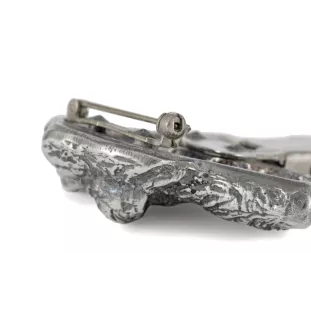 Irish Wolfhound - brooch with a clip, holder for a start number, silver-plated dog show pin from the Art-Dog brand