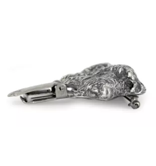 Irish Wolfhound - brooch with a clip, holder for a start number, silver-plated dog show pin from the Art-Dog brand