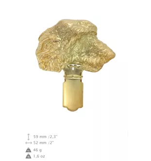 Lévrier irlandais, Irish wolfhound - broche avec pince, support doré pour numéro de départ, élégante épingle pour exposition de chiens de la marque Art-Dog