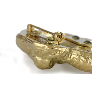 Irischer Wolfshund, Irish Wolfhound - Brosche mit Clip, vergoldeter Startnummernhalter, elegante Hundeaustellungsnadel der Marke Art-Dog