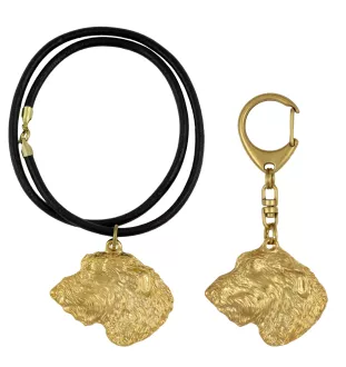 Irischer Wolfshund, Irish Wolfhound I - Schlüsselanhänger und Halskette mit Hund in einer Box, vergoldetes Produkt von hoher Qualität, Marke Art-Dog