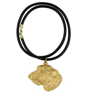 Irish Wolfhound I - keychain and necklace with a dog in a box, high-quality gold-plated product, Art-Dog brand