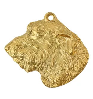 Lévrier irlandais, Irish wolfhound I - porte-clés et collier avec chien dans une boîte, produit plaqué or de haute qualité, marque Art-Dog