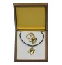 Italian Greyhound, Italian Sighthound - keychain and necklace with a dog in a box, high-quality gold-plated product, Art-Dog brand