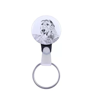 Irish Wolfhound - keychain with a dog portrait, pendant with the brand's own Art-Dog graphics