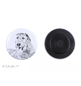 Lévrier irlandais, Irish wolfhound - aimant avec un œil de chien, exceptionnellement léger, aimant puissant, produit fabriqué à la main par la marque Art-Dog