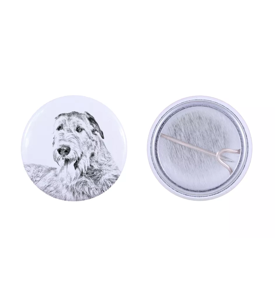 Wilczarz irlandzki przypinka z psem mała Art-Dog