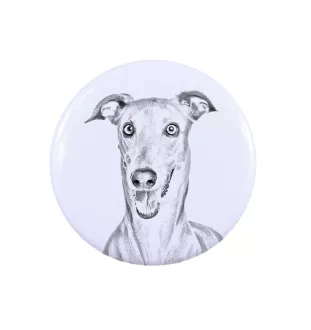 Italian Greyhound, Italian Sighthound - pin with your dog, add your own photo, Art-Dog brand