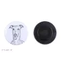 Italienisches Windspiel, Italian Greyhound Magnet mit einem Hundepfotenabdruck, außergewöhnlich leicht, starker Magnet, handgefertigtes Produkt der Marke Art-Dog