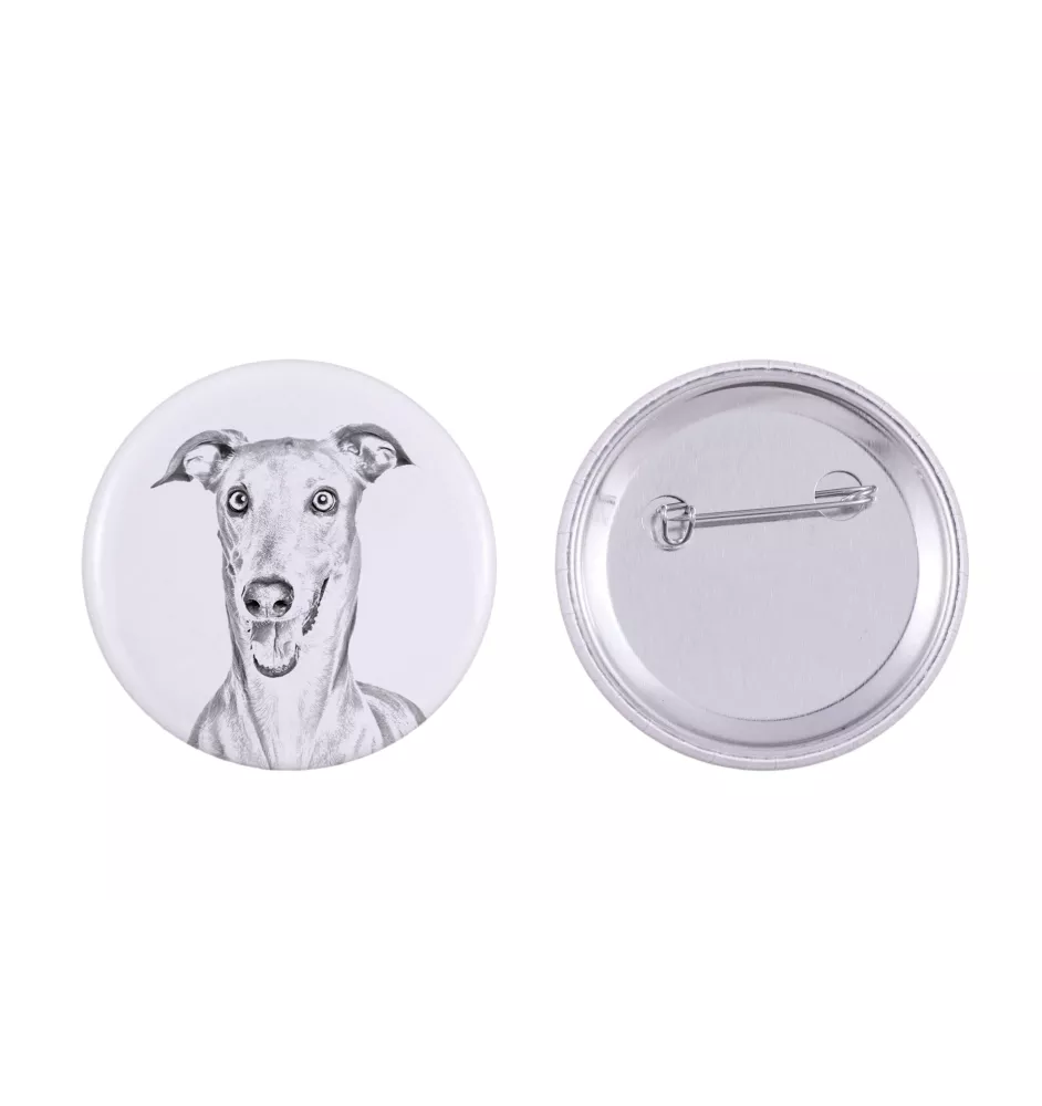 Italienisches Windspiel, Italian Greyhound - Anstecknadel mit Ihrem Hund, fügen Sie Ihr eigenes Foto hinzu, Marke Art-Dog