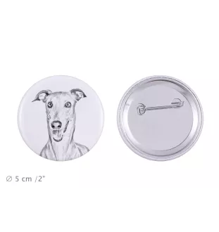 Italienisches Windspiel, Italian Greyhound - Anstecknadel mit Ihrem Hund, fügen Sie Ihr eigenes Foto hinzu, Marke Art-Dog