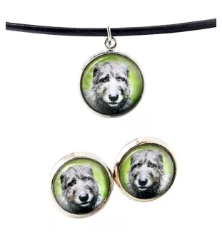 Irischer Wolfshund, Irish Wolfhound - Schmuck mit Ihrem Foto-Box, Halskette und Ohrringe-Set, personalisierte Produkte der Marke Art-Dog.