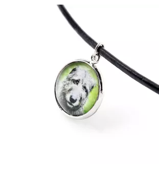 Wilczarz irlandzki naszyjnik i kolczyki ze zdjęciem Art-Dog