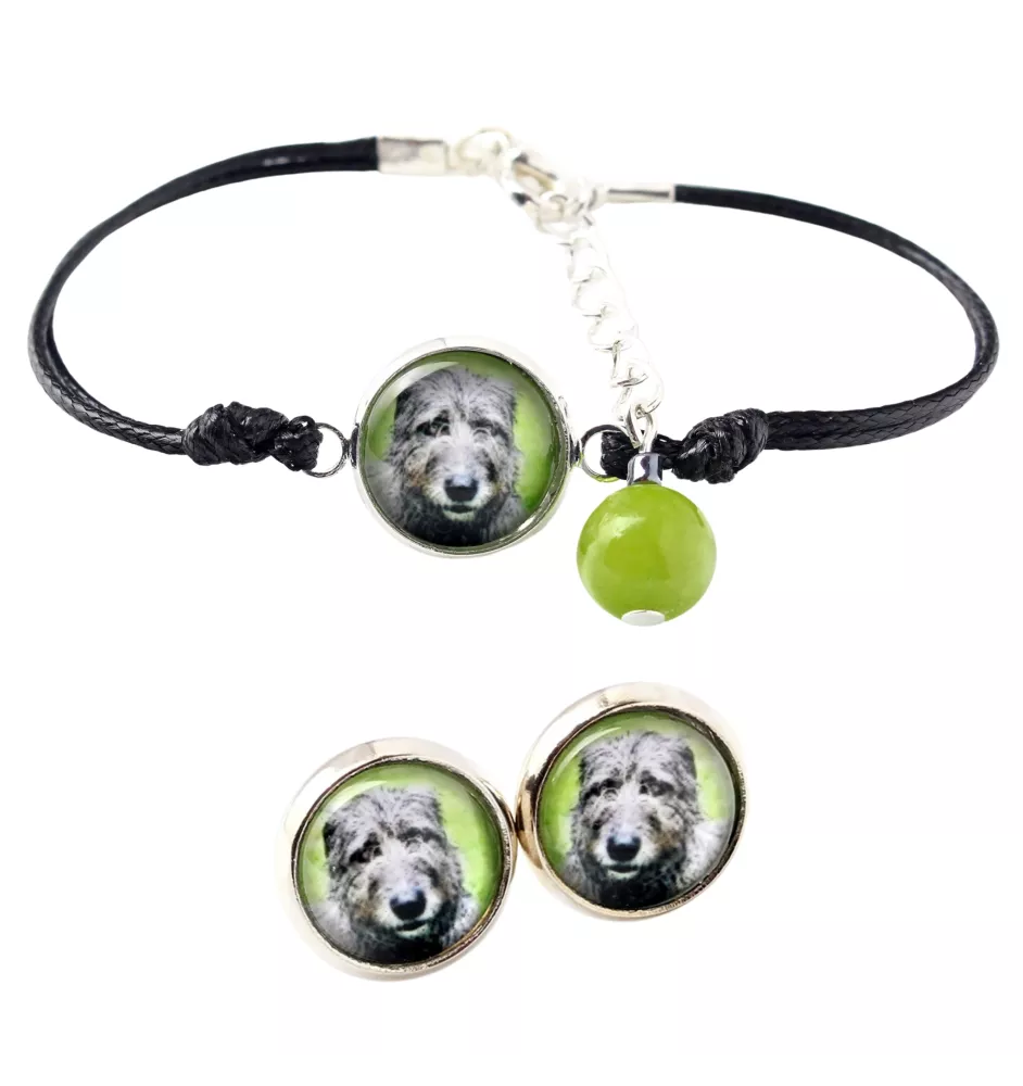 Irish Wolfhound - a set of jewelry with your photo, a woman's ornament, handmade item, a product made with passion for creating the Art-Dog brand.