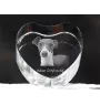 Italienisches Windspiel, Italian Greyhound - Hundebild im Kristall, Kristallherz, einzigartiger Bilderrahmen der Marke Art-Dog