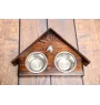 Italian Greyhound, Italian Sighthound - wooden stand with bowls for a dog, decorative dog bowls, a gift for adopting a dog from the Art-Dog brand