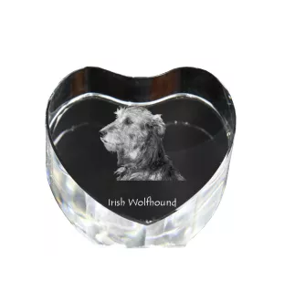 Irish Wolfhound - a photo of a dog in crystal, crystal heart, unique photo frame from the Art-Dog brand