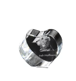 Irischer Wolfshund, Irish Wolfhound - Hundebild im Kristall, Kristallherz, einzigartiger Bilderrahmen der Marke Art-Dog