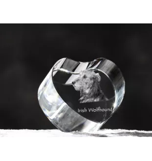 Lévrier irlandais, Irish wolfhound - une photo de chien dans un cristal, un cœur en cristal, un cadre photo exceptionnel de la marque Art-Dog