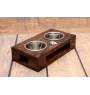 Italian Greyhound, Italian Sighthound - wooden stand with bowls for a dog, steel dog bowls, a gift for adopting a dog from the Art-Dog brand