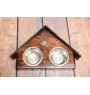 Irish Wolfhound I - wooden stand with bowls for a dog, decorative dog bowls, a gift for adopting a dog from the Art-Dog brand