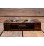 Irish Wolfhound I - wooden stand with bowls for a dog, steel dog bowls, a gift for adopting a dog from the Art-Dog brand