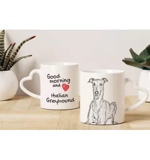 Levrette d'Italie, Petit lévrier italien - tasse avec chien, une tasse adorable avec une anse en forme de cœur, un cadeau universel de la marque Art-Dog