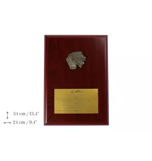 Irischer Wolfshund, Irish Wolfhound I - Flachrelief eines Hundes, kleiner Dekor, realistische Plakette mit Hund von der Marke Art-Dog