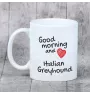 Italienisches Windspiel, Italian Greyhound - Tasse mit Hund, Tasse mit Bild, personalisiertes Geschenk der Marke Art-Dog