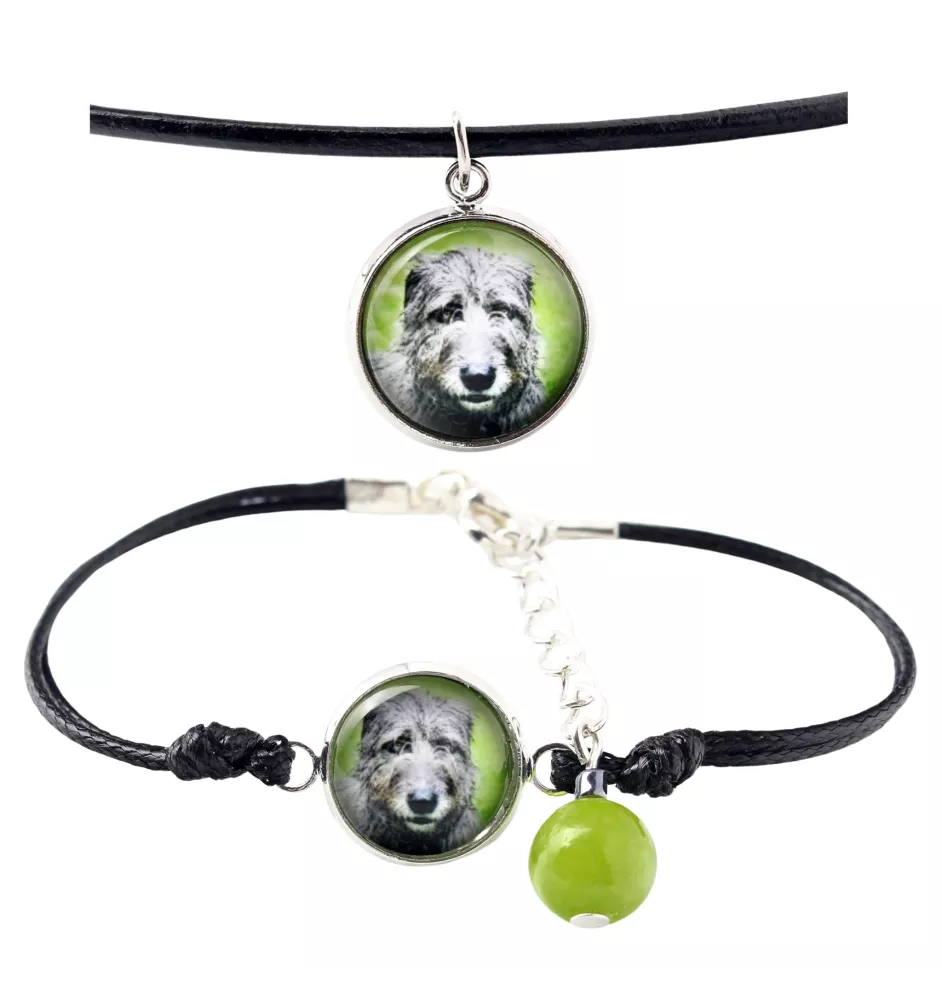 Irish Wolfhound - a set of jewelry with your photo, handmade set, bracelet and necklace by Art.-Dog brand