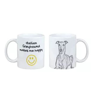 Italienisches Windspiel, Italian Greyhound - Tasse mit Hund, fröhliche Tasse für Hundeliebhaber, personalisiertes Geschenk der Marke Art-Dog